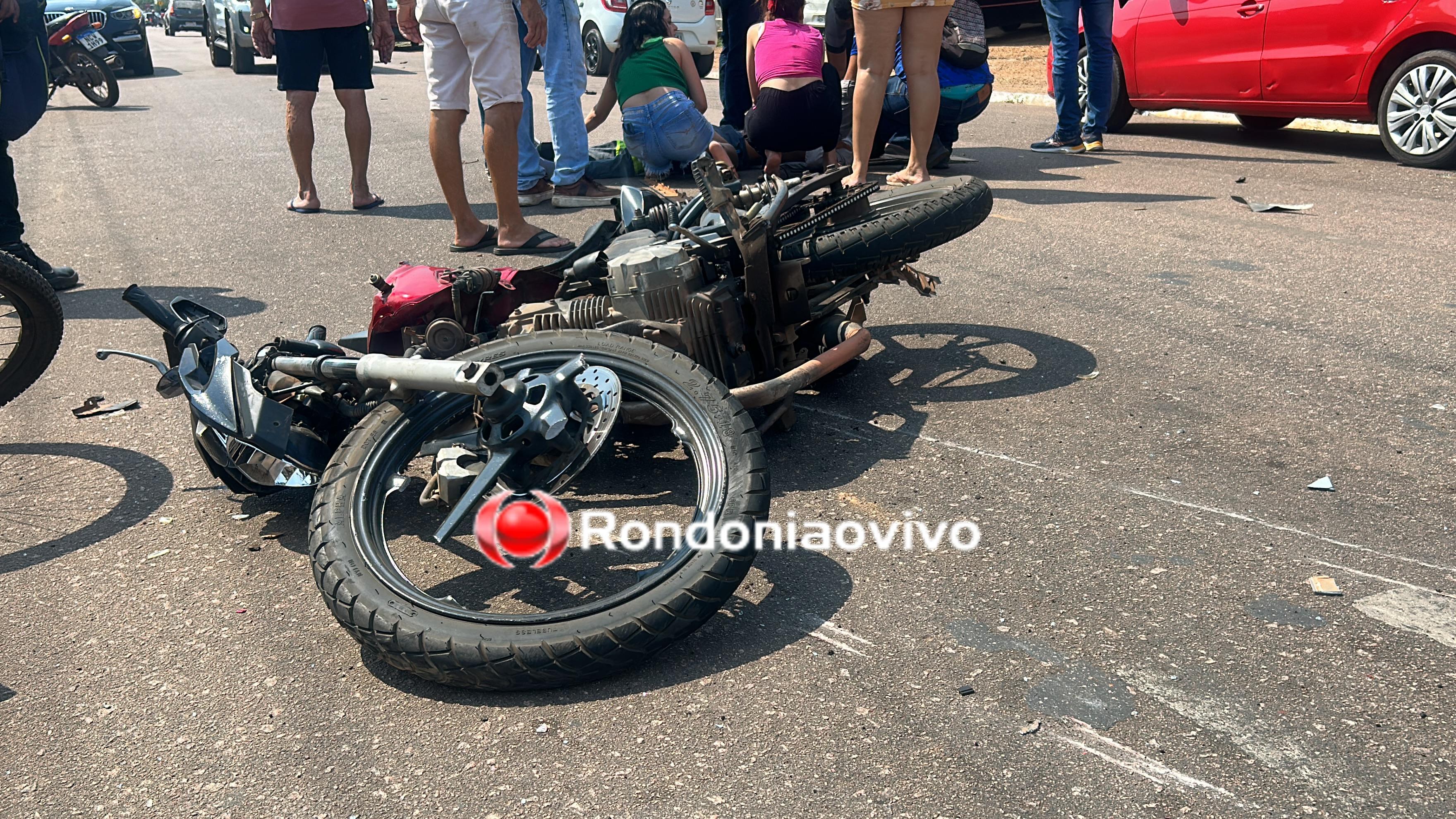 VÍDEO: Motociclista sofre traumatismo craniano em acidente e causador tenta fugir