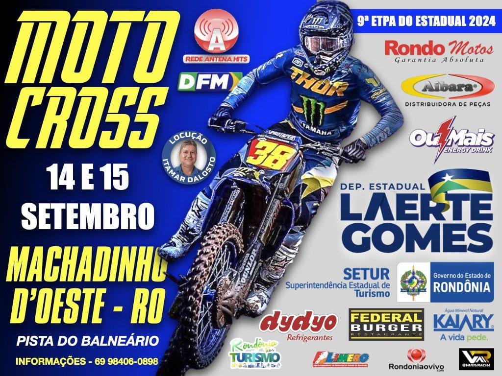 ALTA VELOCIDADE: Machadinho D’Oeste recebe a 9ª Etapa do Estadual de Motocross 2024