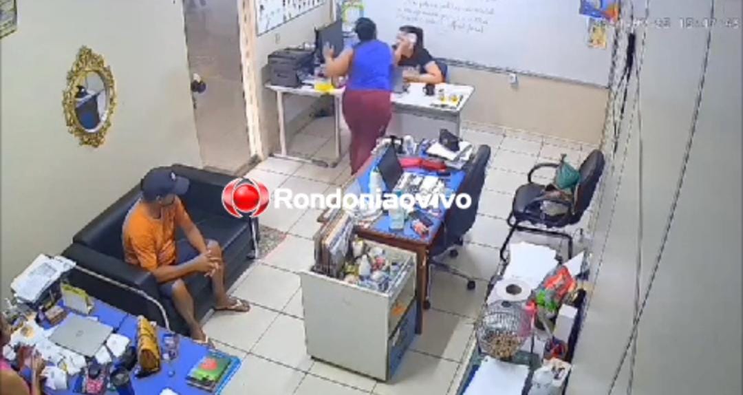 VÍDEO: Mãe de aluno é flagrada agredindo orientadora em escola na capital 