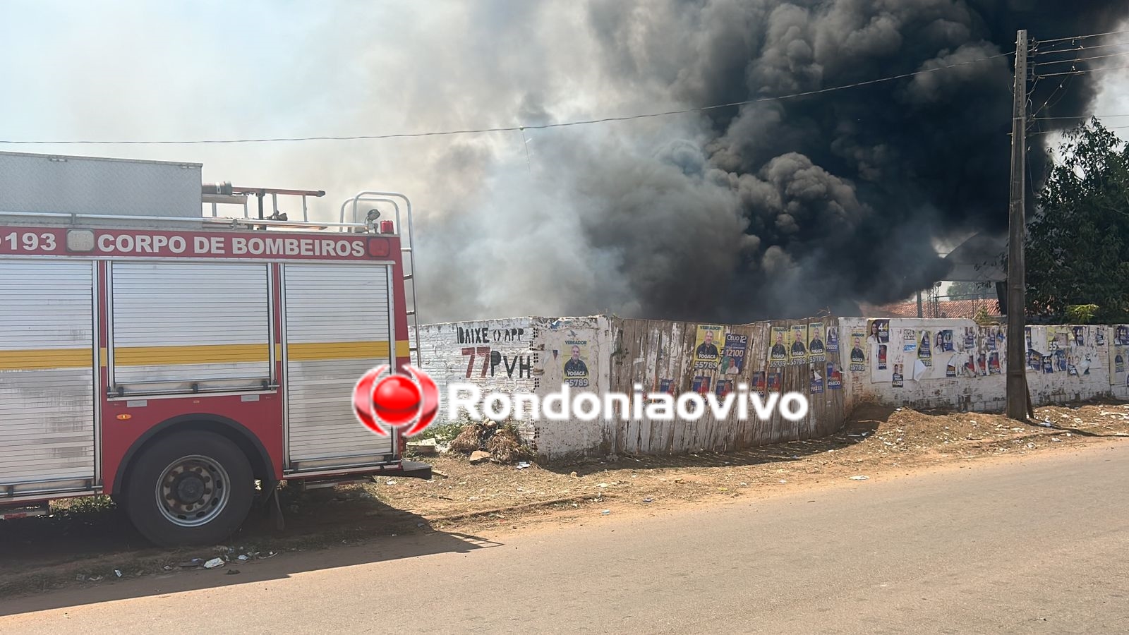 URGENTE: Incêndio ao lado de escola deixa população amedrontada