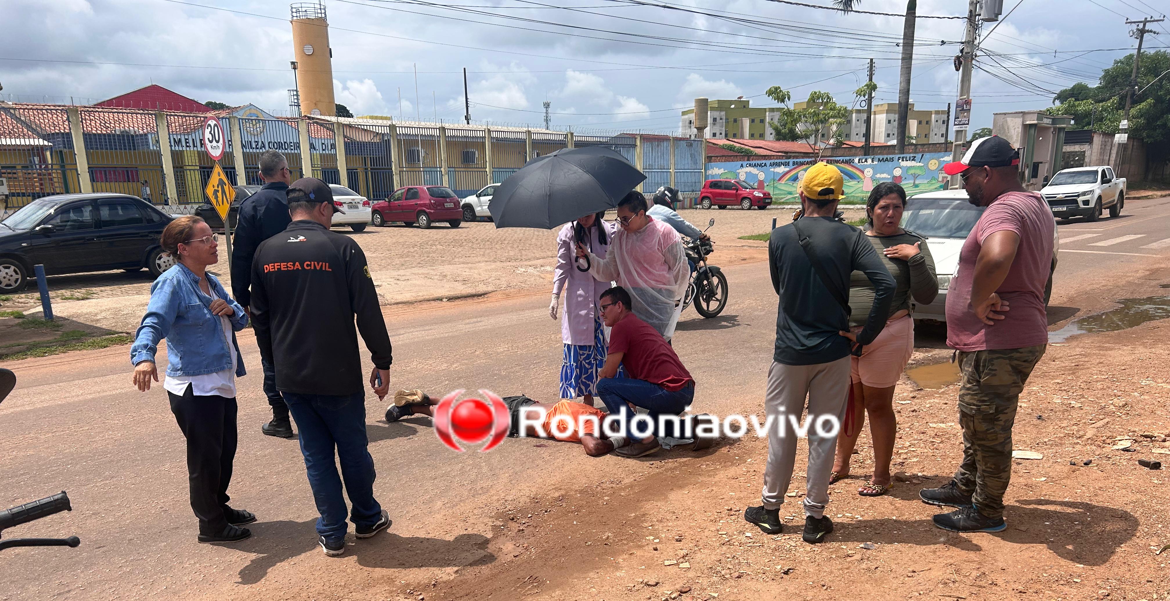 URGENTE: Passageiro fica em estado grave após cair de moto ocupada por duas mulheres