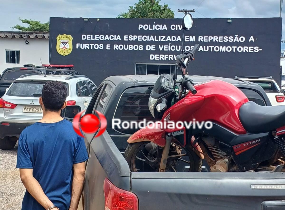 NA MAMORÉ: Delegacia de Furtos e Roubos de Veículos prende homem com moto roubada 