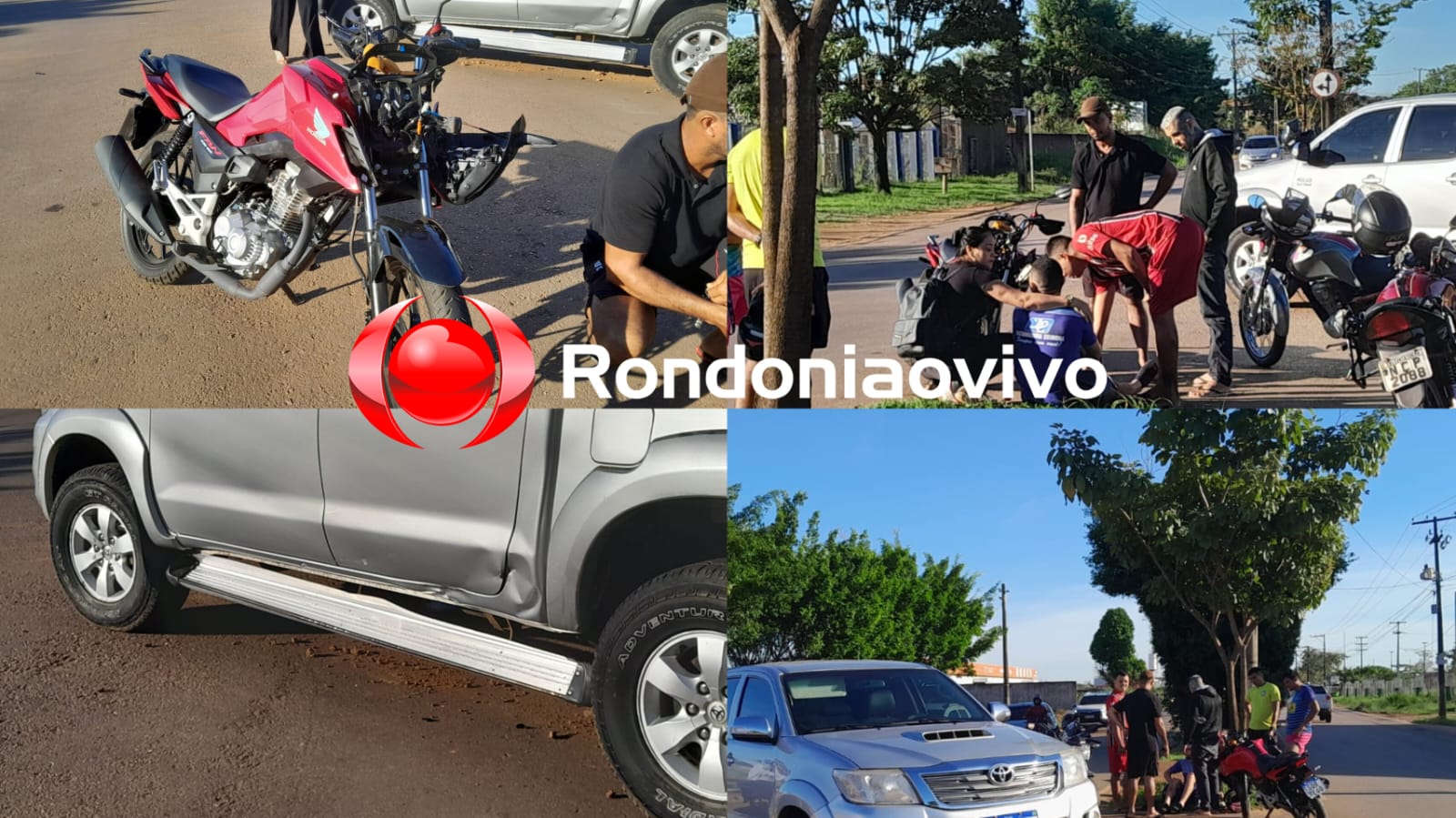 NA MAMORÉ: Funcionário de distribuidora sofre acidente entre Honda Fan e Hilux 