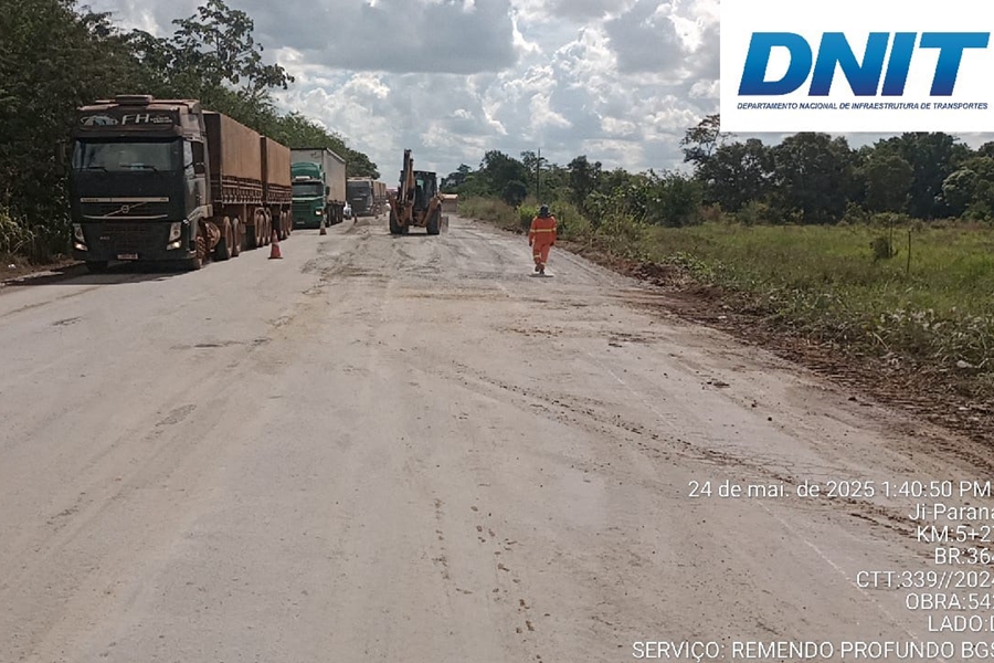 BR-364: Após diligência, anel viario de Ji-Paraná passa por obras de recuperação 