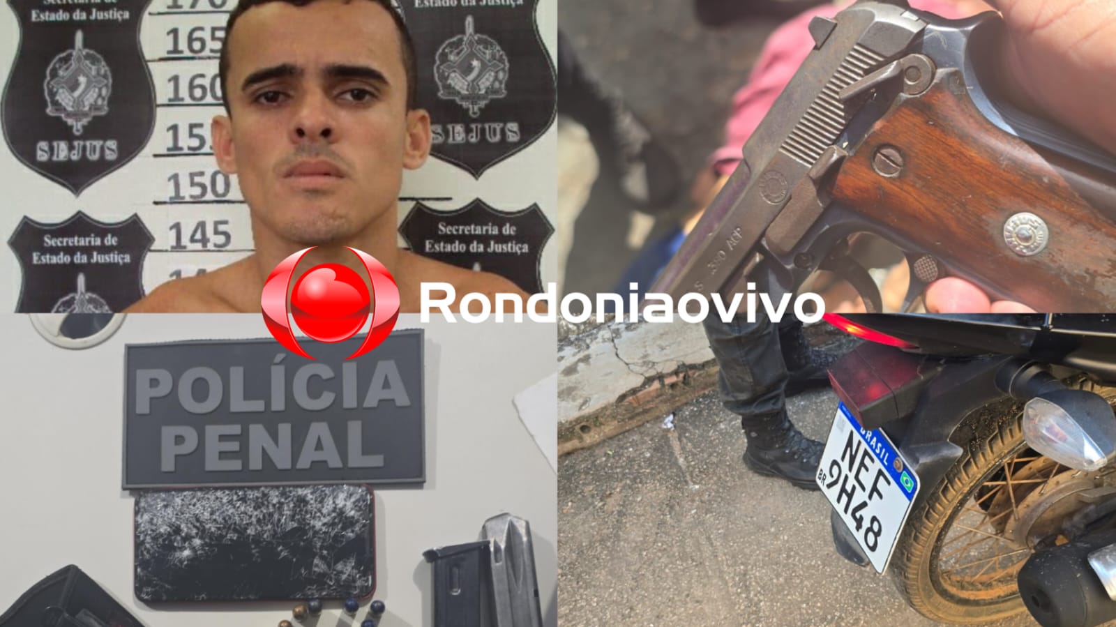 NA CALAMA: Polícia Penal prende monitorado com pistola em Porto Velho 