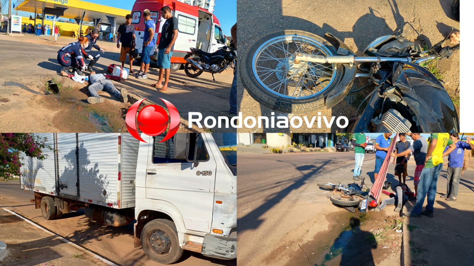 ESCAPOU DA MORTE: Grave acidente é  registrado entre moto e caminhão na Avenida Calama
