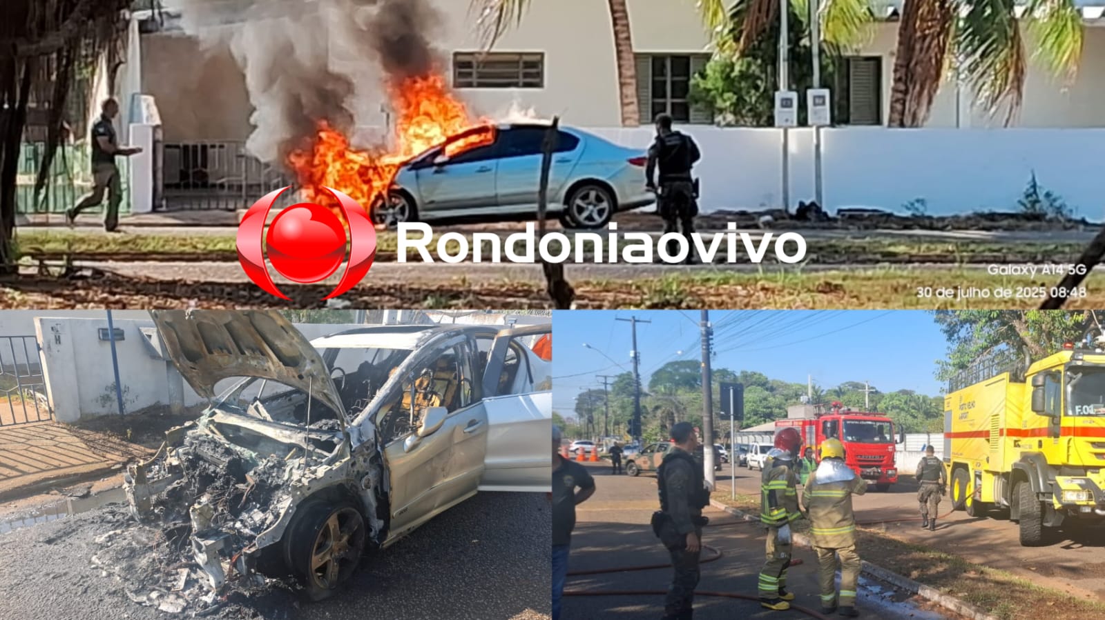 SINISTRO: Vídeo mostra carro pegando fogo próximo do aeroporto na capital 