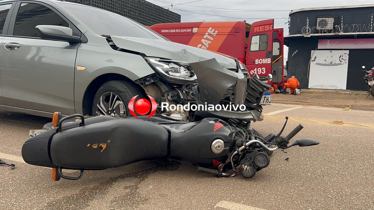 URGENTE: Acidente com carro da Assembleia Legislativa deixa motociclista ferido