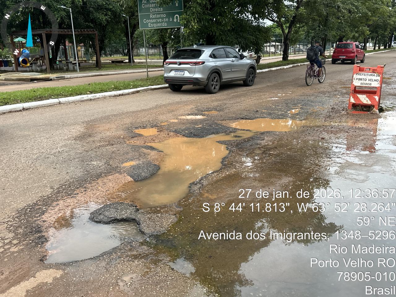ZÉ PAROCA: Vereador solicita reparos na av. imigrantes, com intervenção urgente da seinfra