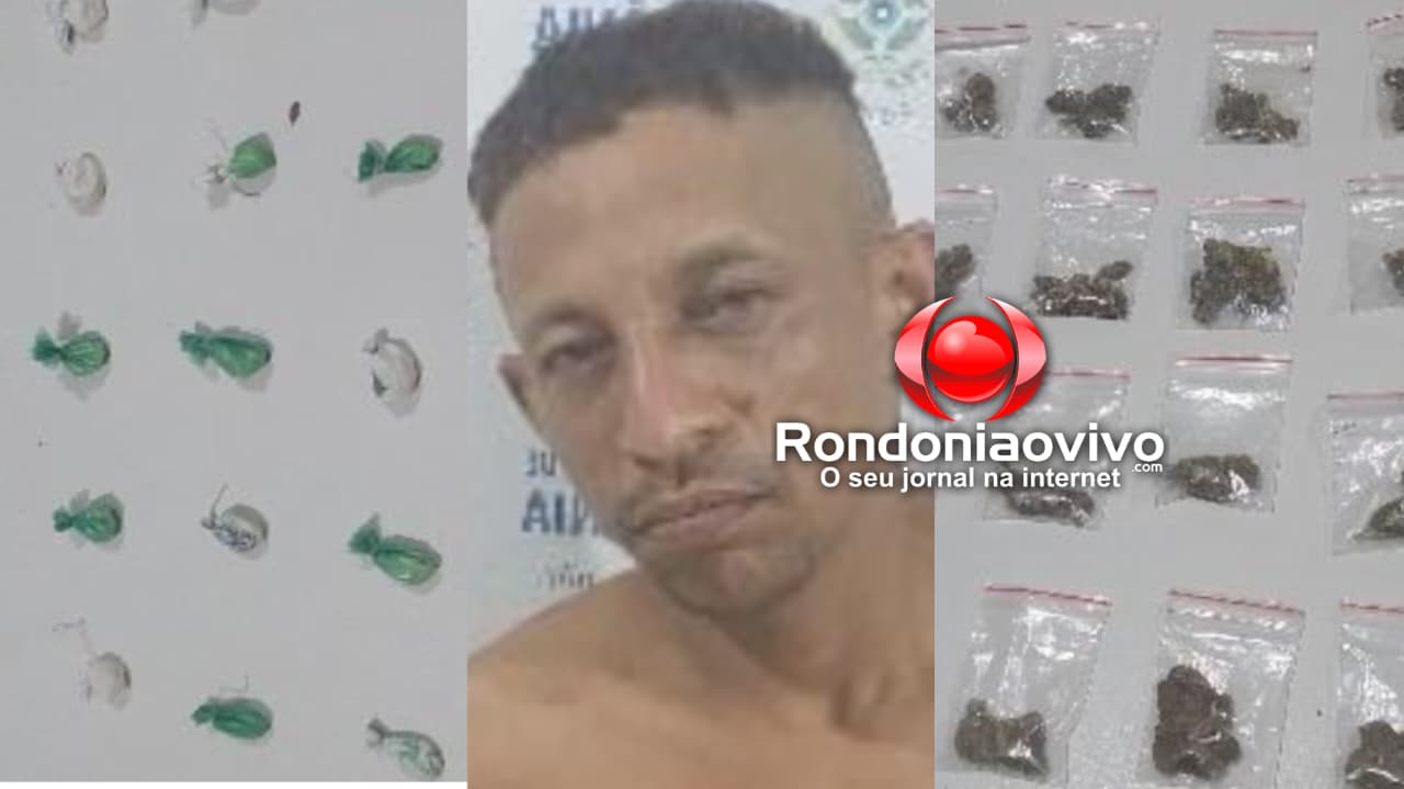 PASSOU NA HORA: Equipe do sgt Frantz flagra tráfico e prende acusado com 61 porções de drogas 