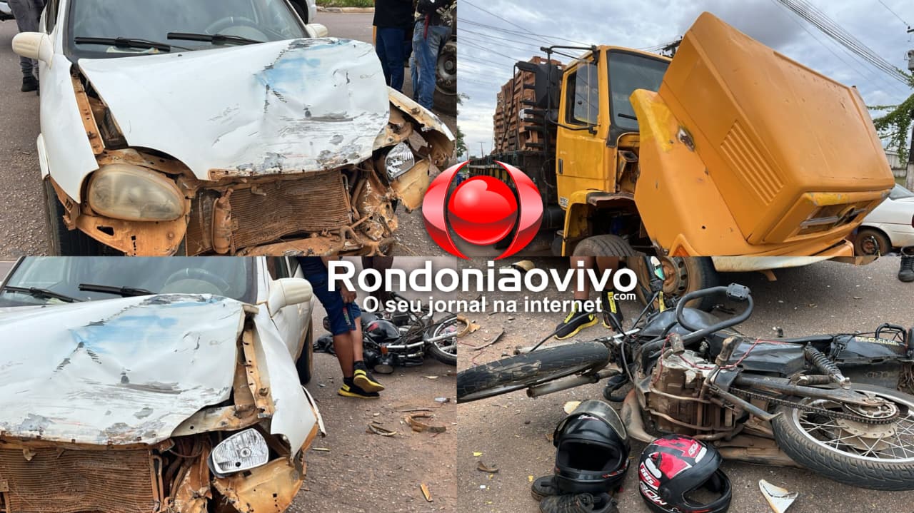 URGENTE: Grave colisão entre três veículos deixa moto  aplicativo ferido