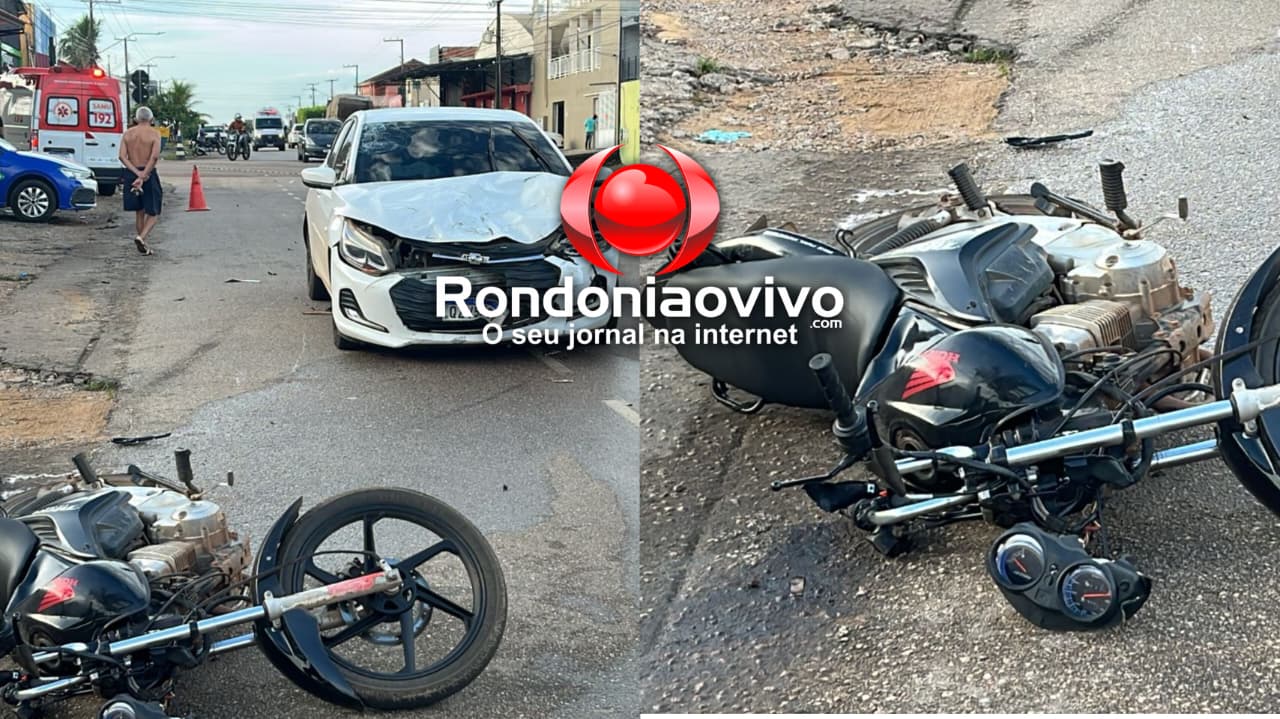 URGENTE:  Motociclista fica gravemente ferido após acidente na Avenida Abunã