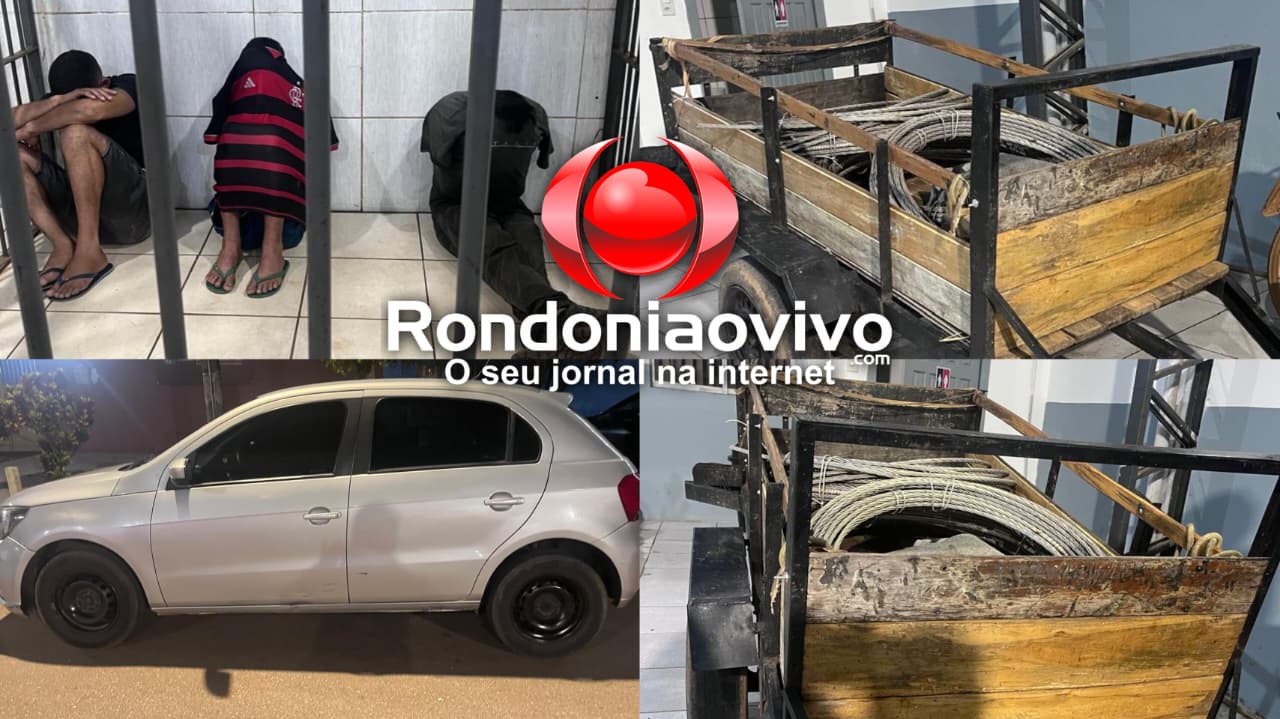 INTERCEPTADO NO GOL: Trio é preso por furto de fios em área restrita da Usina Santo Antônio 