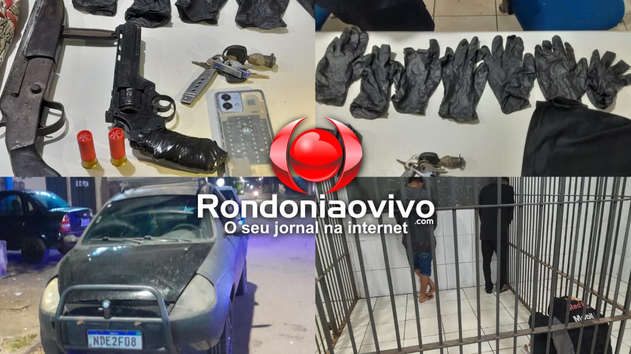 APÓS PERSEGUIÇÃO: Trio em Ford Ka é preso com escopeta antes de realizar roubos