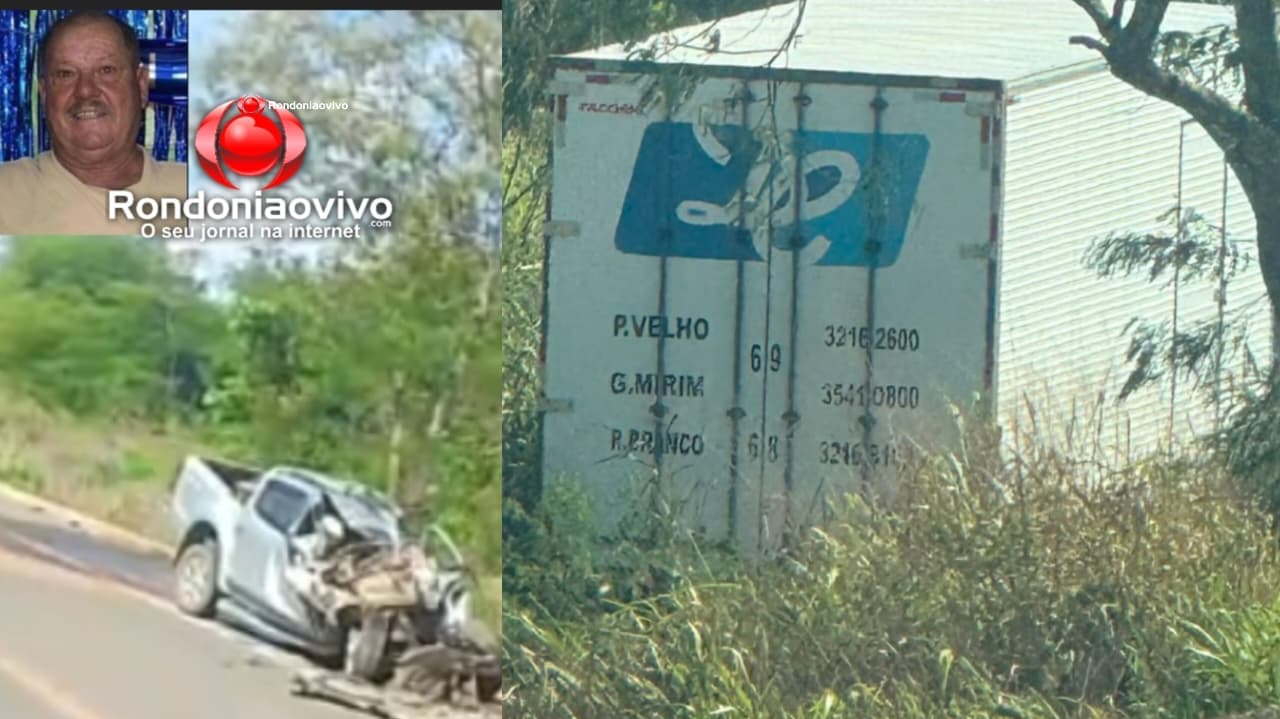 IDENTIFICADO: ​Idoso morre após colisão frontal entre caminhão e caminhonete na BR-364
