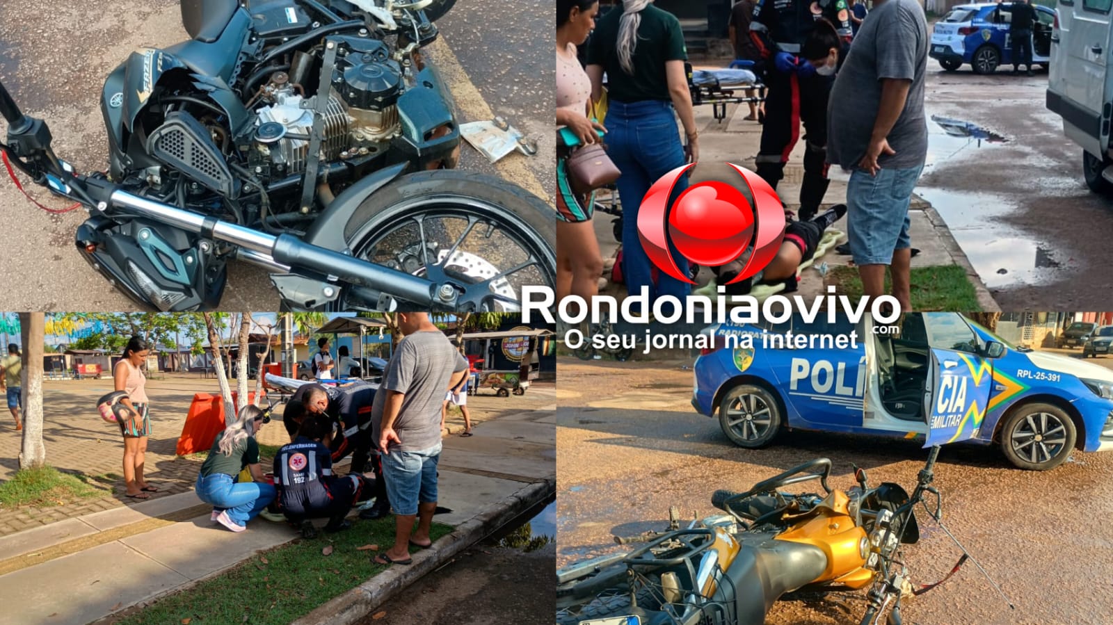 VÍDEO: Motocicletas batem de frente e duas pessoas ficam feridas no Cohab