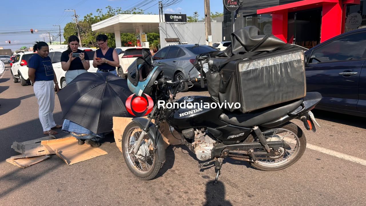 URGENTE: Mulher é atropelada por motoboy na Avenida Abunã
