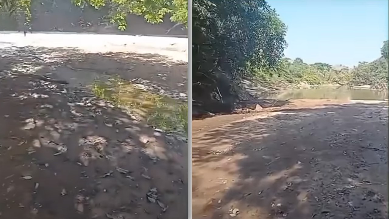AFLUENTE DO MACHADO: Rio Urupá apresenta trecho seco próximo a Mirante da Serra
