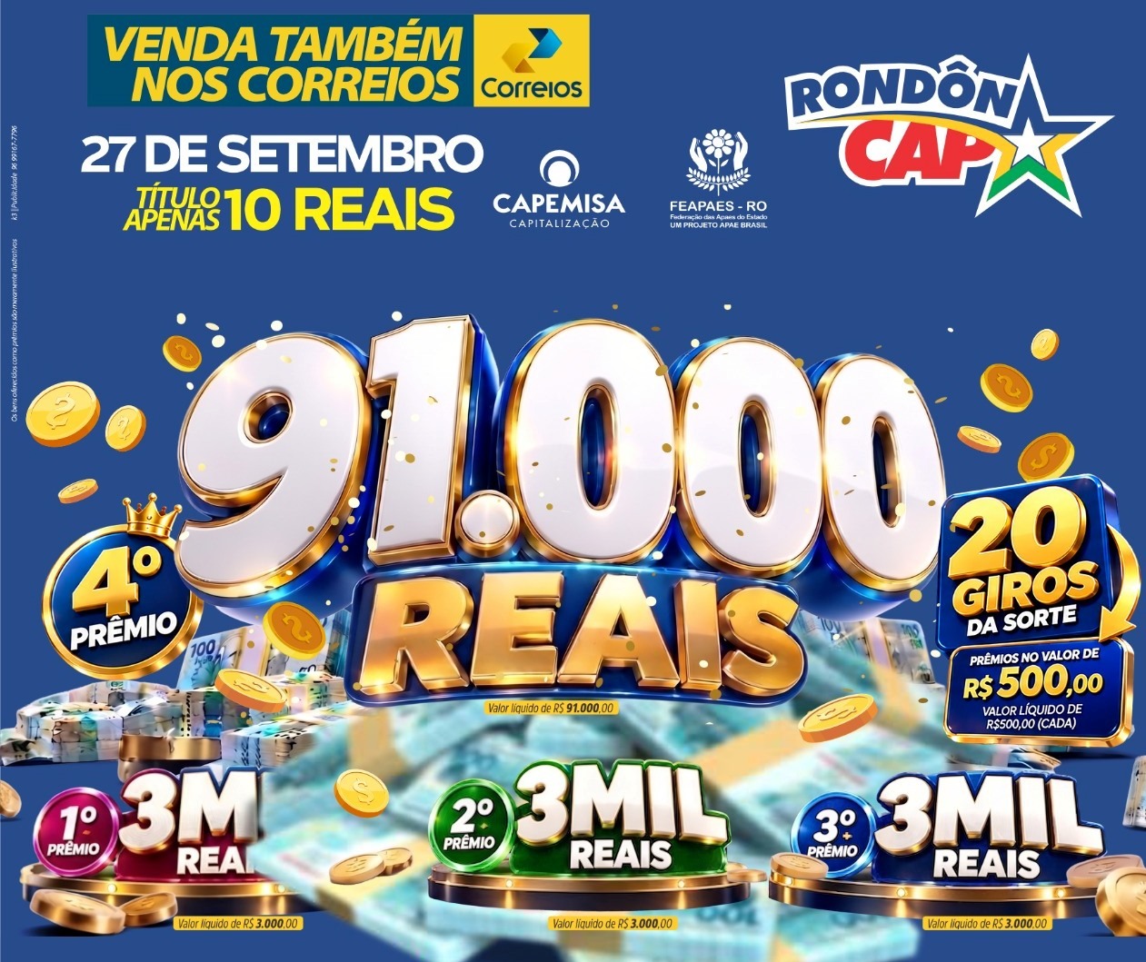 SORTE GRANDE: O rondoncap traz uma boa notícia para você! 