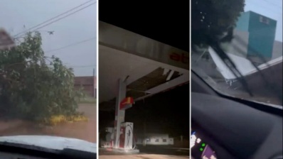  EM PIMENTEIRAS: Temporal com granizo derruba árvores, causa apagão e danifica posto 