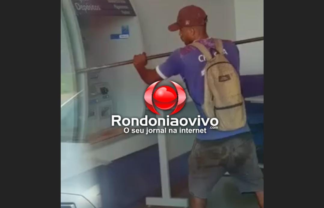VÍDEO: Homem é flagrado arrombando caixa eletrônico em banco
