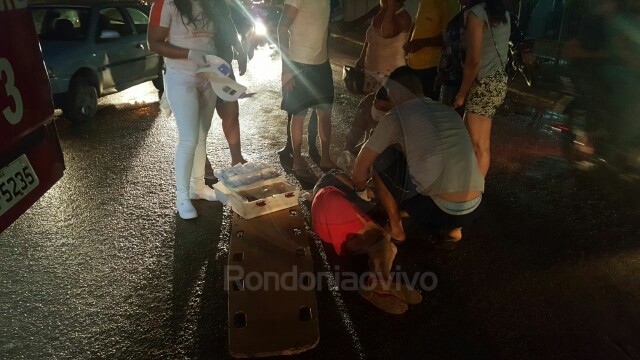 ATROPELADA: Idosa fica gravemente ferida e motociclista foge sem prestar socorro