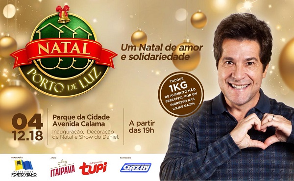 PARQUE DA CIDADE: 'Natal Porto de Luz' será aberto com show do cantor Daniel