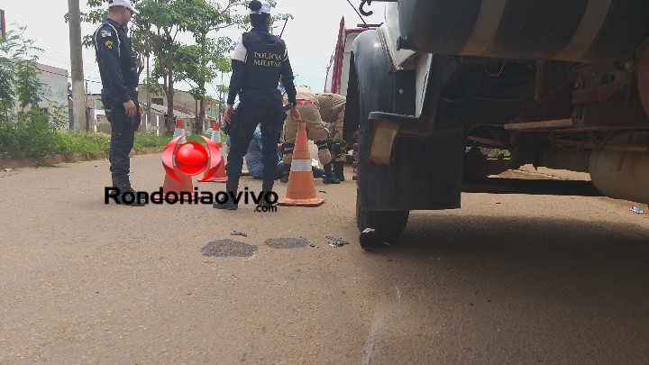 GRAVE: Motociclista fica seriamente ferido em acidente com caminhão na capital