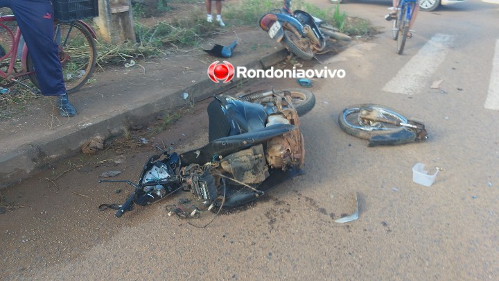 NO SEMÁFORO: Motociclistas ficam em estado grave após violento acidente na zona Leste