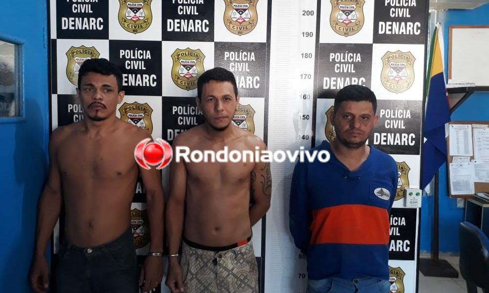 ENTERRADA: Trio com mais de 100 anos de cadeia para cumprir é preso com 15 Kg de droga