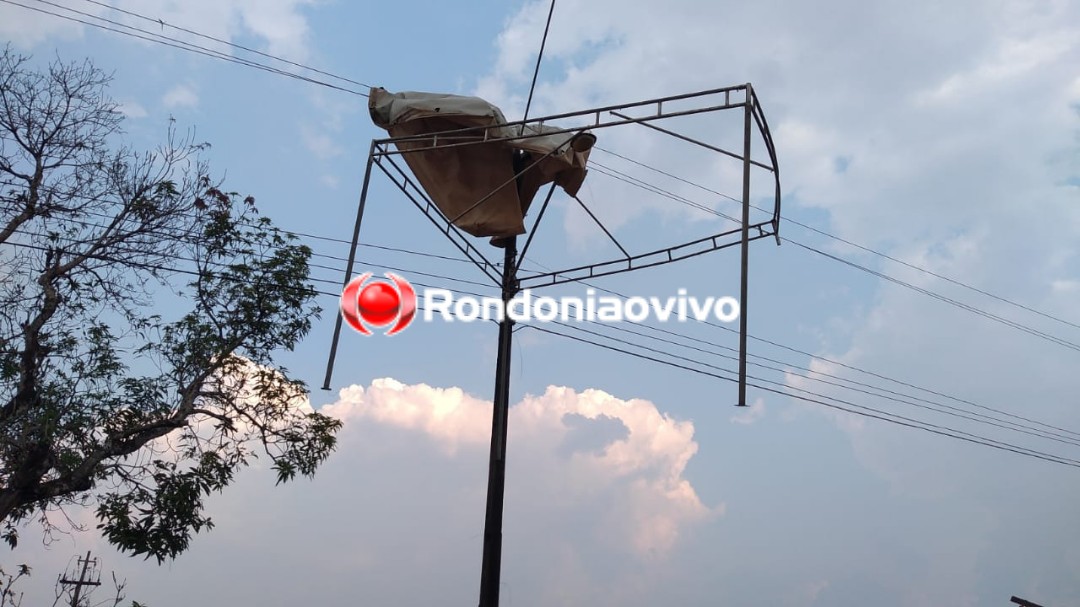 TEMPORAL: Tenda de residencial vai parar na rede de energia e impressiona populares