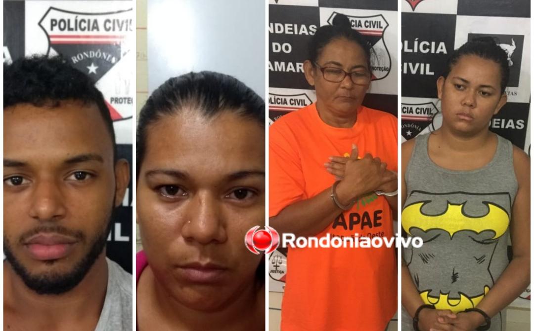 FAMÍLIA DO TRÁFICO: Polícia Civil prende mãe e três filhos que chefiavam boca de fumo em RO