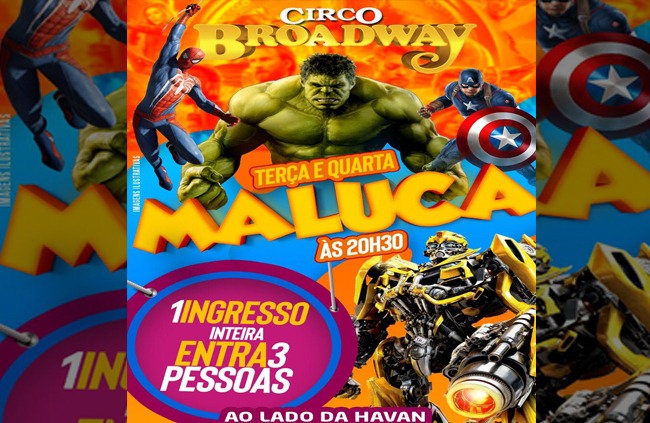 ESPETÁCULO: Terça e Quarta maluca no 'Circo Broadway' em Porto Velho