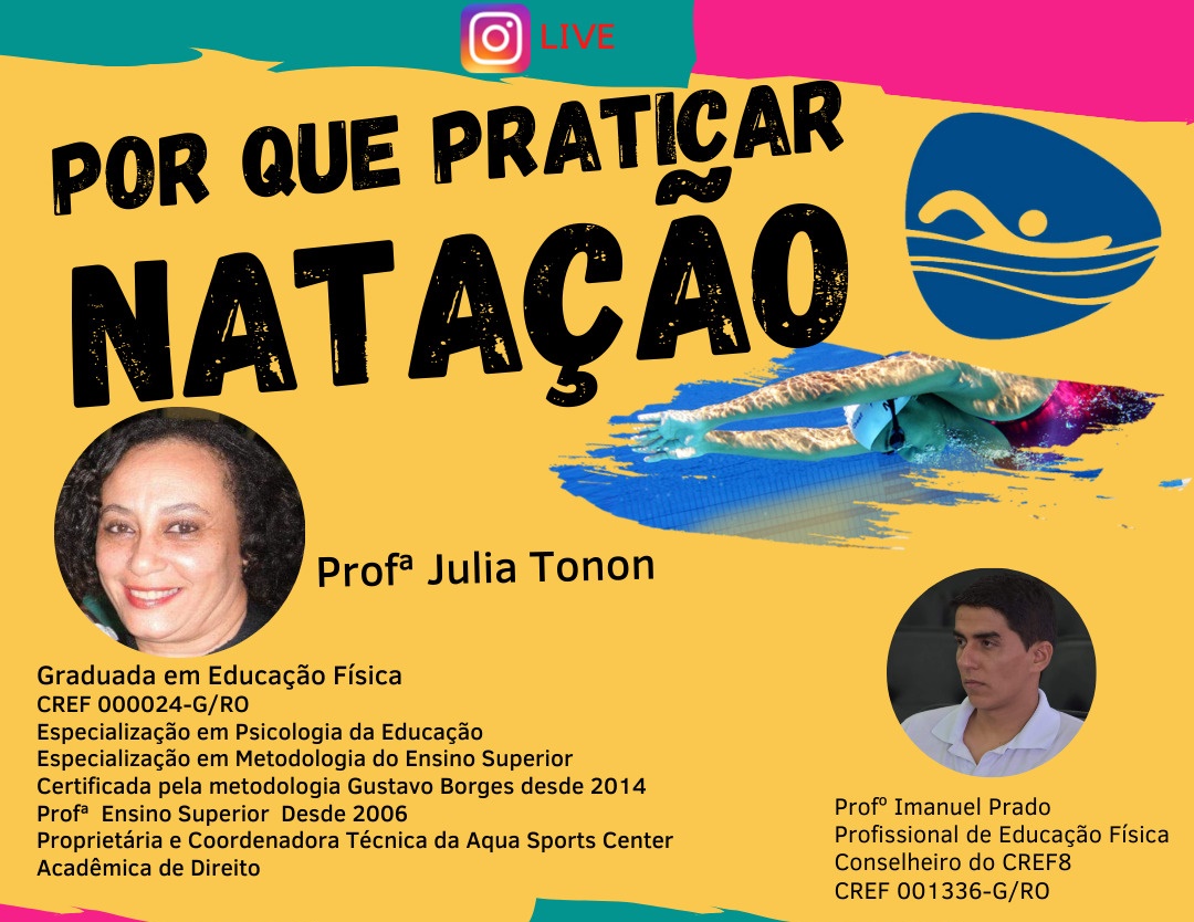 ÀS 20 HORAS: Professores discutem a importância da natação em live nesta quinta (11)