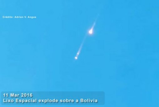 Lixo espacial explode sobre o céu de La Paz, na Bolívia