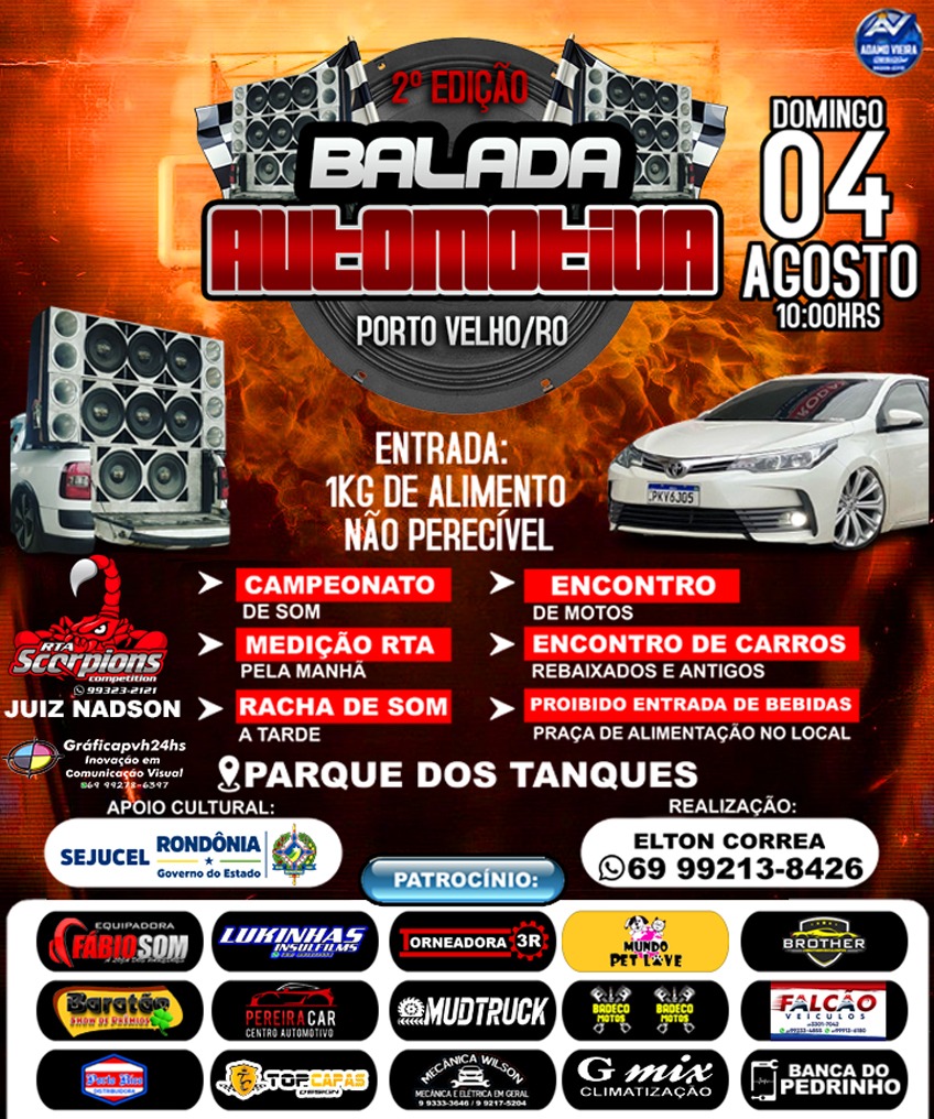 VROOM-VROOM: 2ª Balada Automotiva acontece domingo (04) na capital 