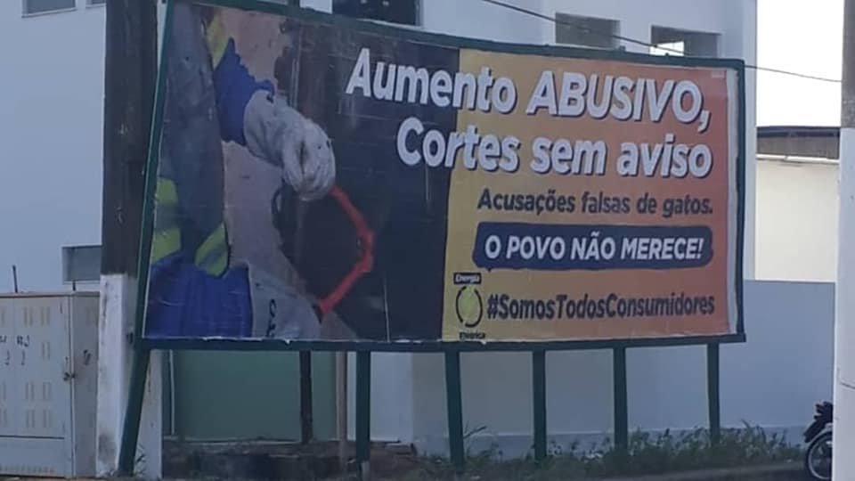 PROTESTO: Campanha contra abuso na conta de luz é espalhada em outdoors na capital