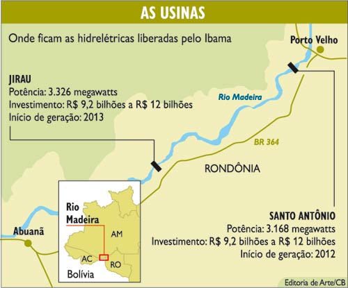 Governo divulga no Diário Oficial as regras para leilão da segunda hidrelétrica no rio Madeira