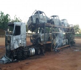 ATENTADO - Carros do IBAMA são queimados em rodovia