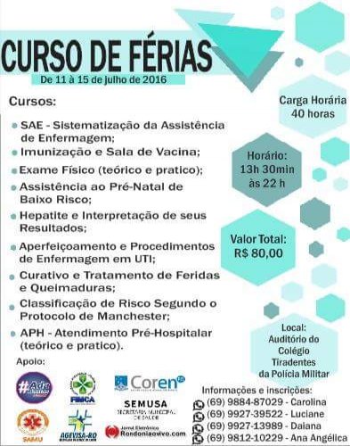 Estudantes de Enfermagem promovem o 1º Curso de Férias 2016