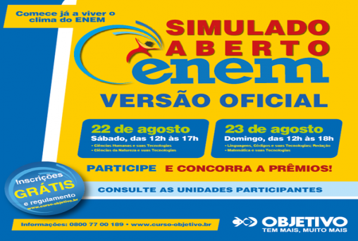 Objetivo abre inscrições gratuitas para simulado do ENEM