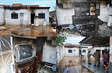 Família perde quase tudo em incêndio que destruiu parcialmente casa no centro da capital – Confira fotos