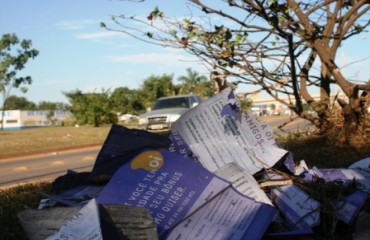 PORCALHÕES - Empresa telefônica OI suja BR 364 na entrada de Porto Velho com anúncio de campanha publicitária