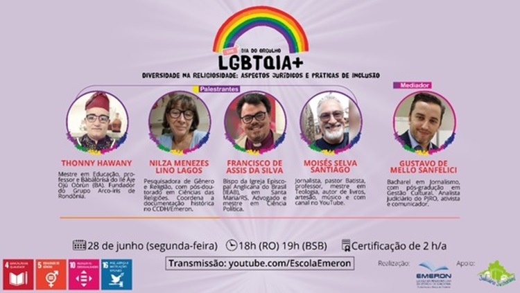 ORGULHO LGBTQIA+: Live aborda aspectos jurídicos e práticas inclusivas da diversidade na religiosidade