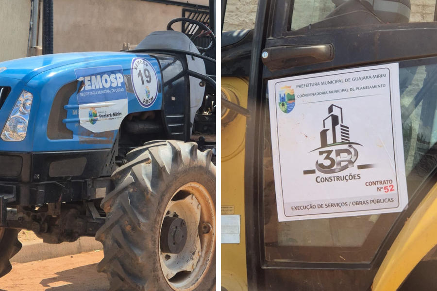 MOLEZA: Prefeito de Guajará-Mirim empresta máquina pública para empreiteira que faz obra milionária 