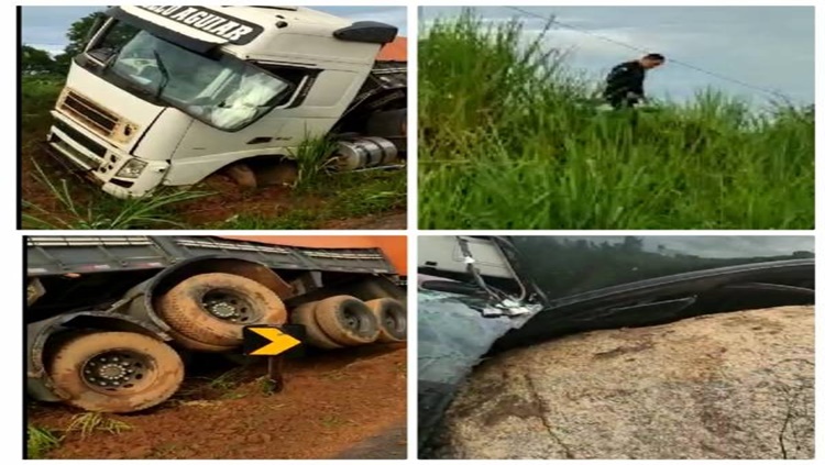 ILESO: PM sobrevive após carro colidir com carreta e capotar várias vezes