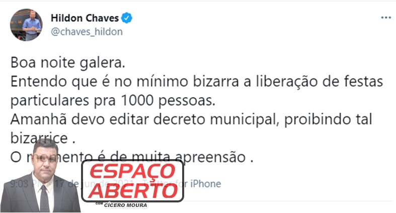 ESPAÇO ABERTO: Prefeito repudia e diz que cidade não vai cumprir decreto de Marcos Rocha liberando eventos 