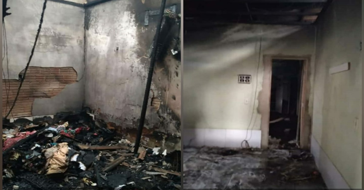 DESESPERO: Família perde tudo após ter casa destruída por incêndio que teria sido criminoso