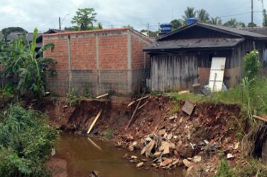 Moradores correm o risco de perderem suas casas devido erosão