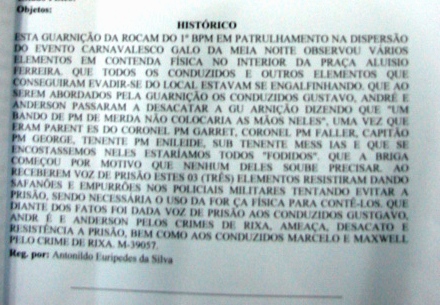 Nota de Esclarecimento do Cel PM Amoan Itaí Garrett da Silva